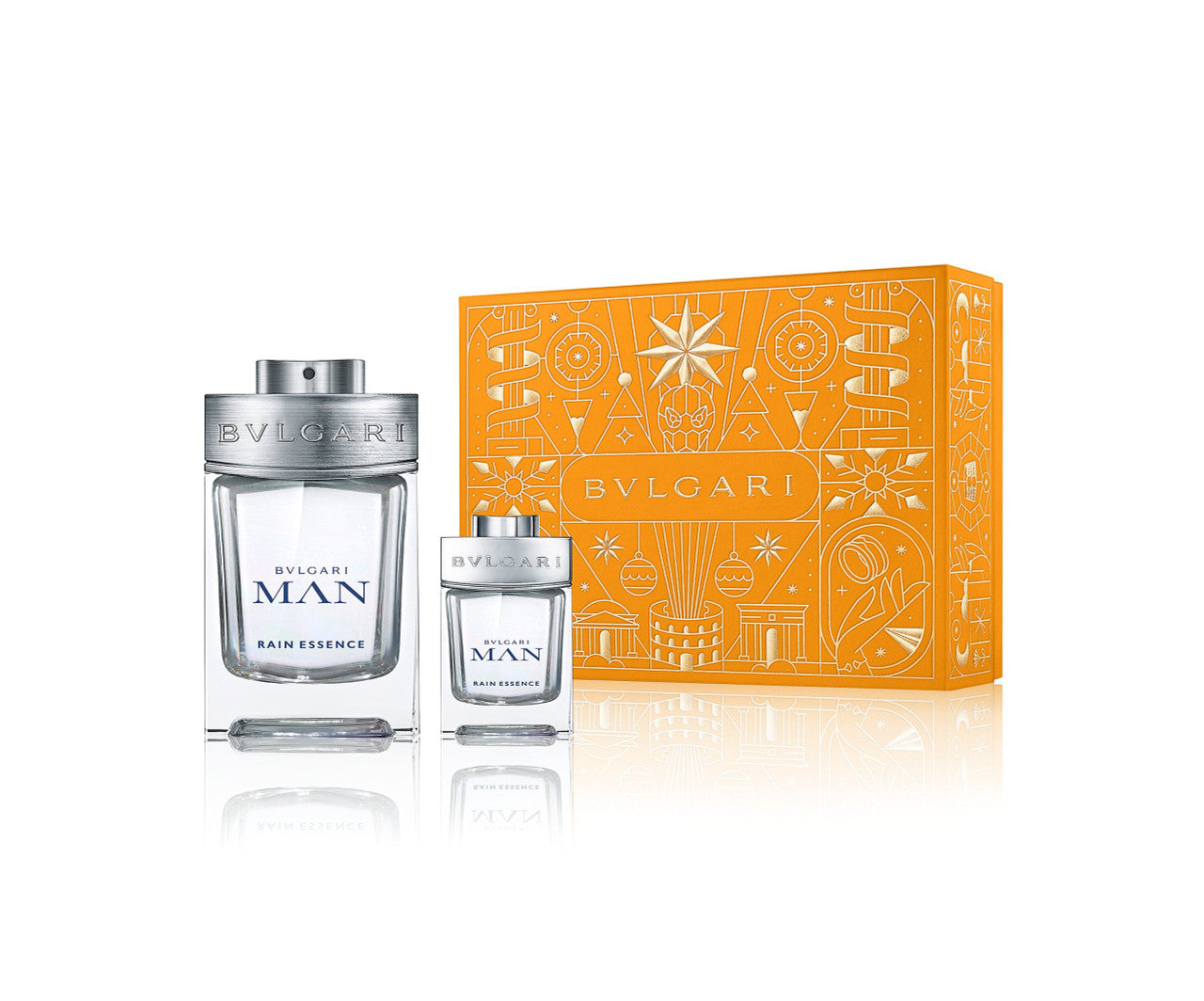 BVLGARI MAN RAIN ESSENCE 2 PCS SET: 3.4 EAU DE PARFUM SPRAY + 0.5 EAU DE PARFUM SPRAY.