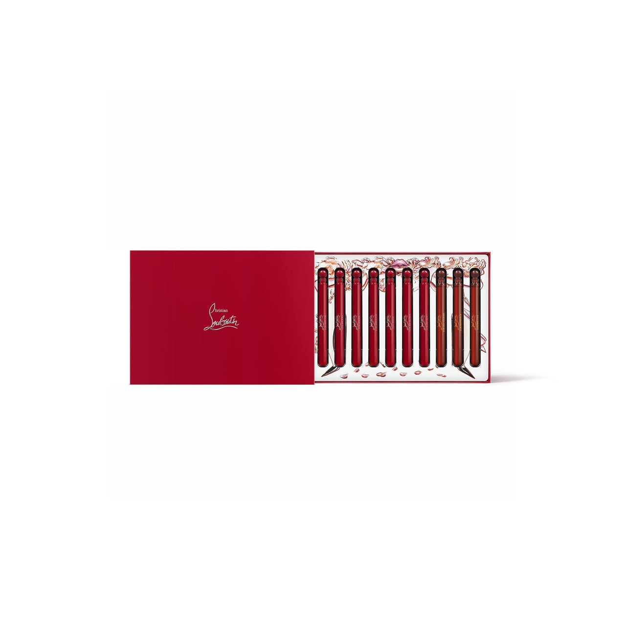 CHRISTIAN LOUBOUTIN 10 * 4 ML EAU DE PARFUM MINI SET: LOUBIFUNK + LOUBIDOO + LOUBIKISS + LOUBIROUGE + LOUBIRAJ + LOUBICROWN + LOUBICROC + LOUBICHARME INTENSE + LOUBIPRINCE INTENSE + LOUBILUNA INTENSE