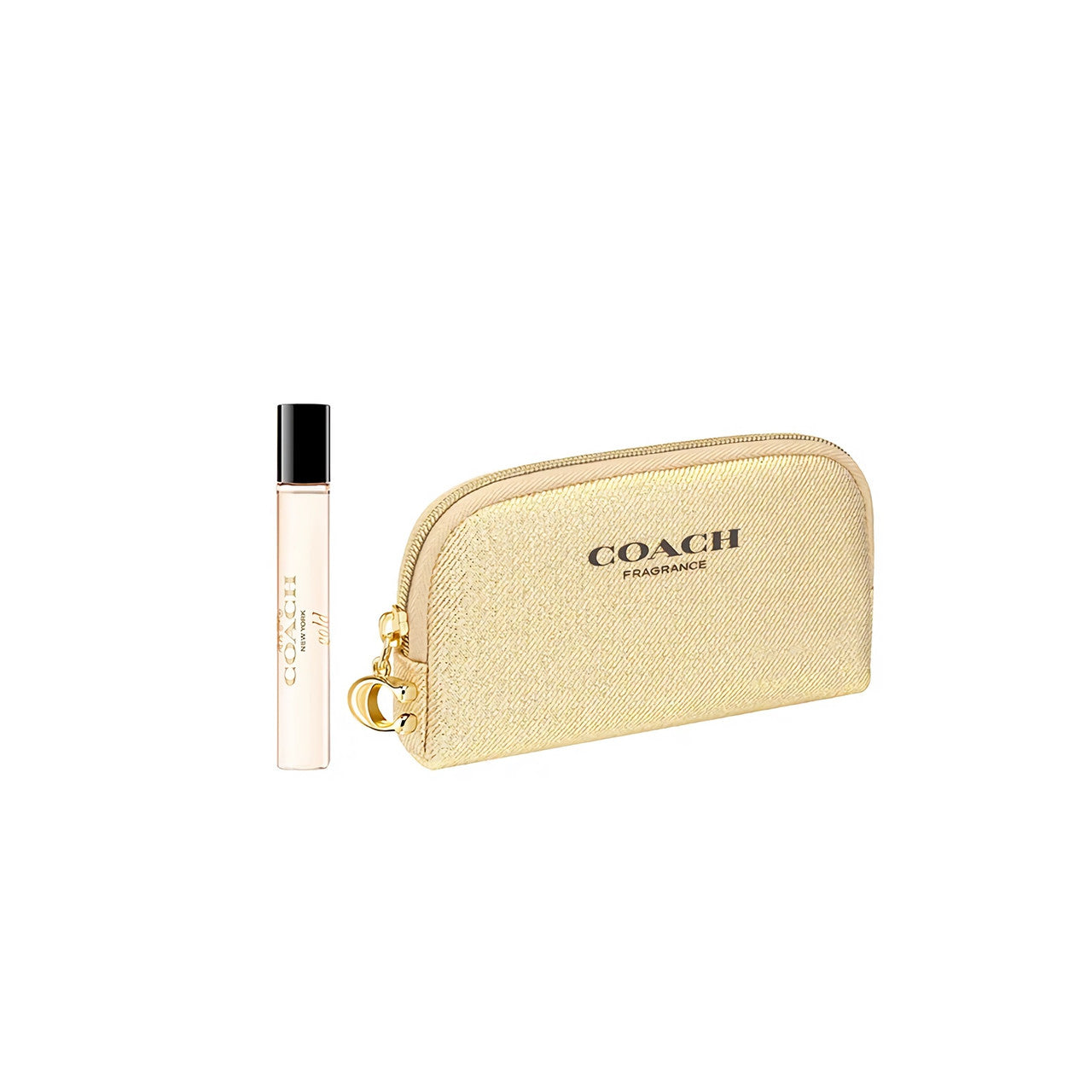 COACH GOLD 2 PCS SET FOR WOMEN: 0.25 PARFUM SPRAY + POUCH